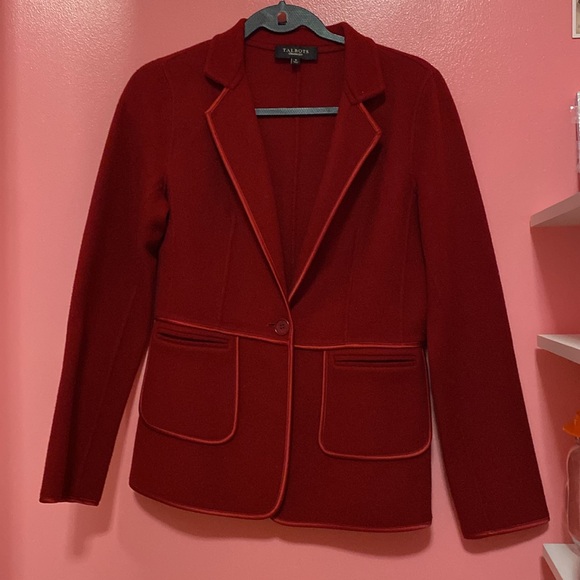 Talbots Wine Red Wool Blazer - Picture 3 of 5